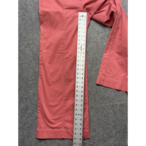 LOFT Pants Womens 8 Coral Sailor Wide Leg High Rise Button Front Chino - Picture 6 of 16